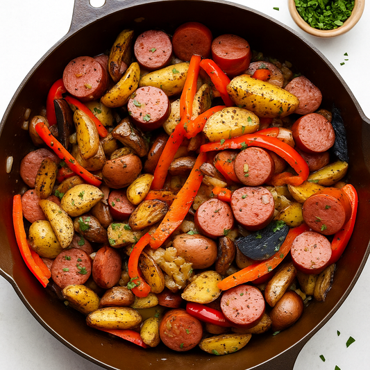 Paprika Dreams: Hungarian Sausage & Sweet Potato Skillet