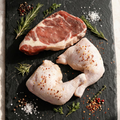 Premium 1" Giant Ribeye Steak + Chicken Leg Quarter (Save P30)