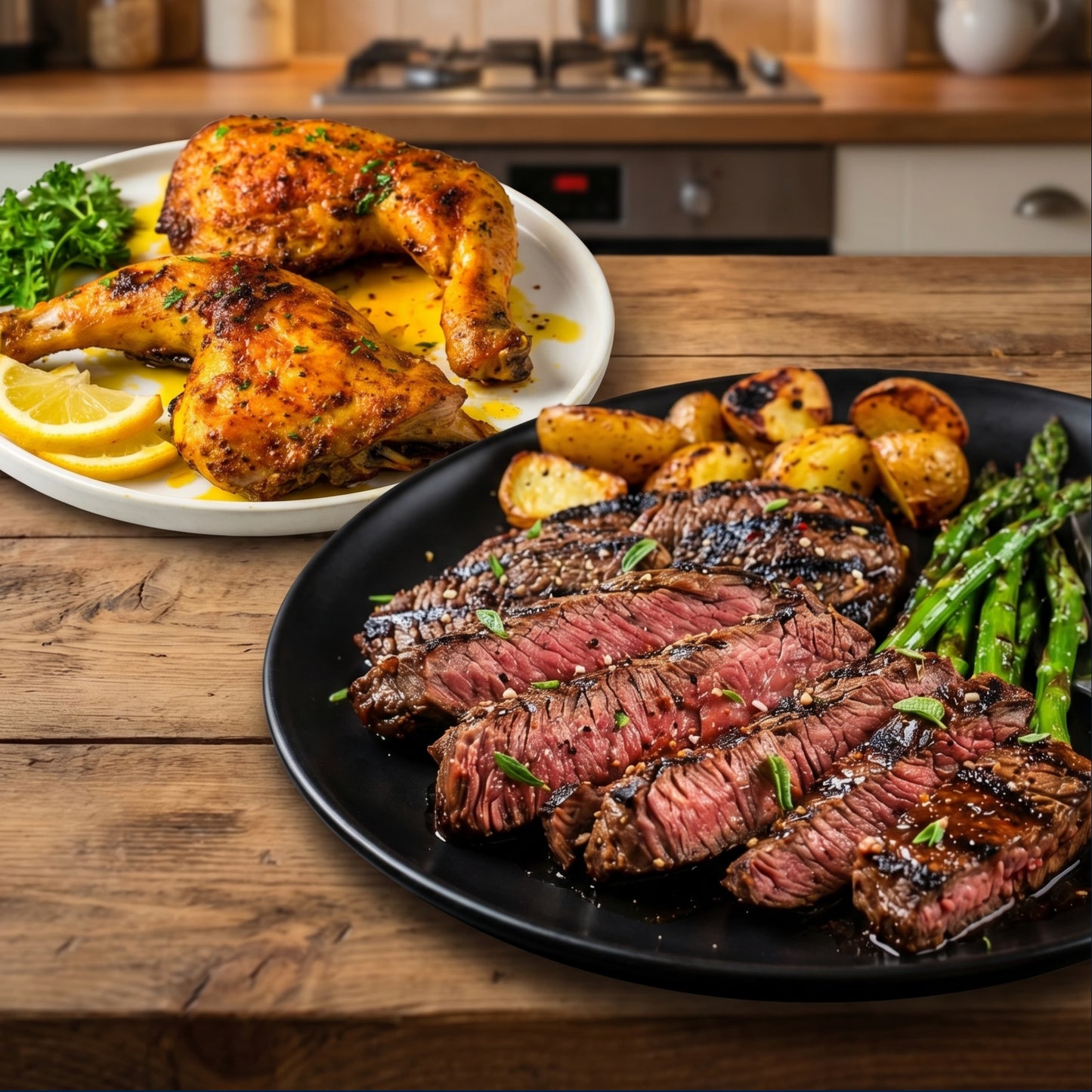Premium 1" Giant Ribeye Steak + Chicken Leg Quarter (Save P30)