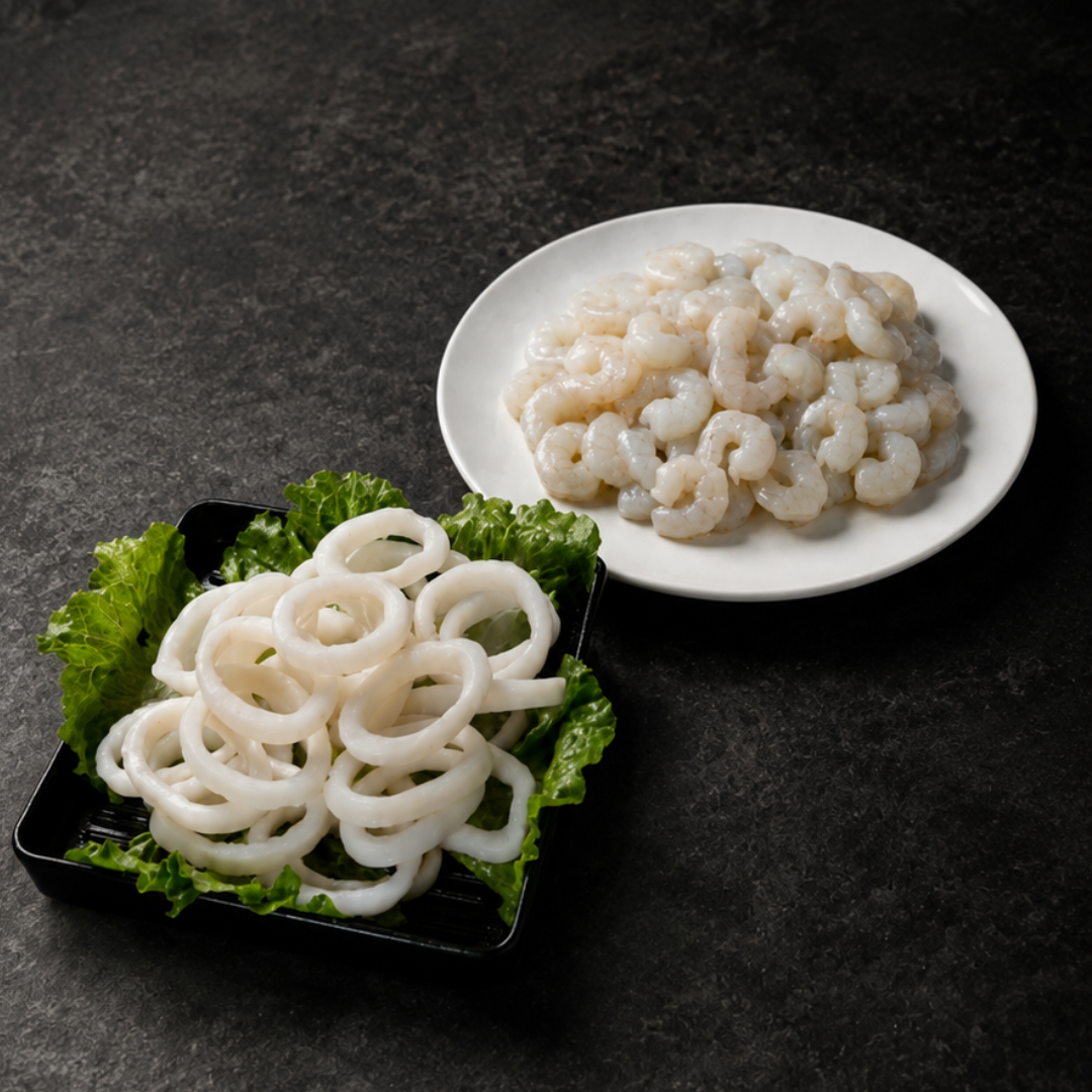 Peeled Shrimp 500g + Squid Rings 500g (Bundle & Save)