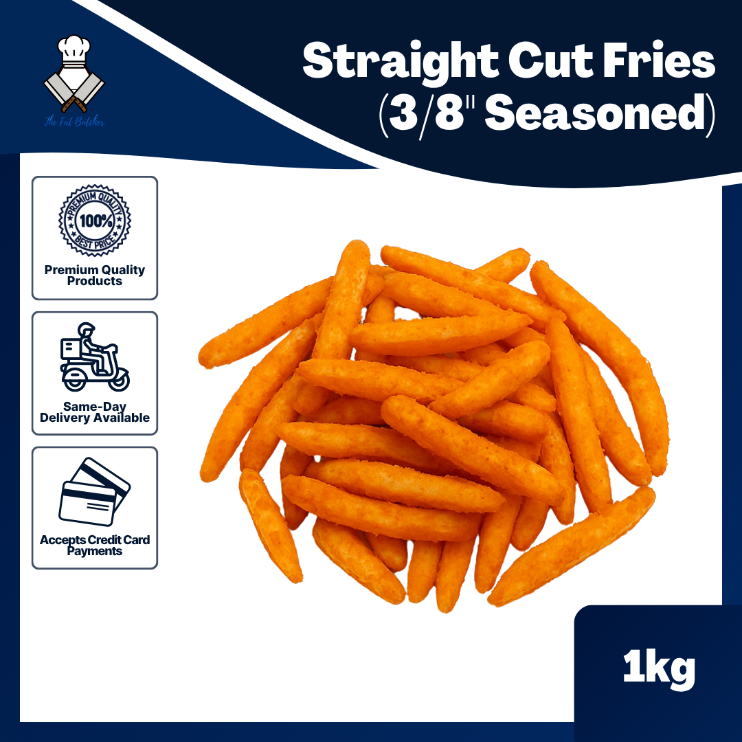Straight Cut Fries (3/8" Seasoned) - The Fat Butcher PH