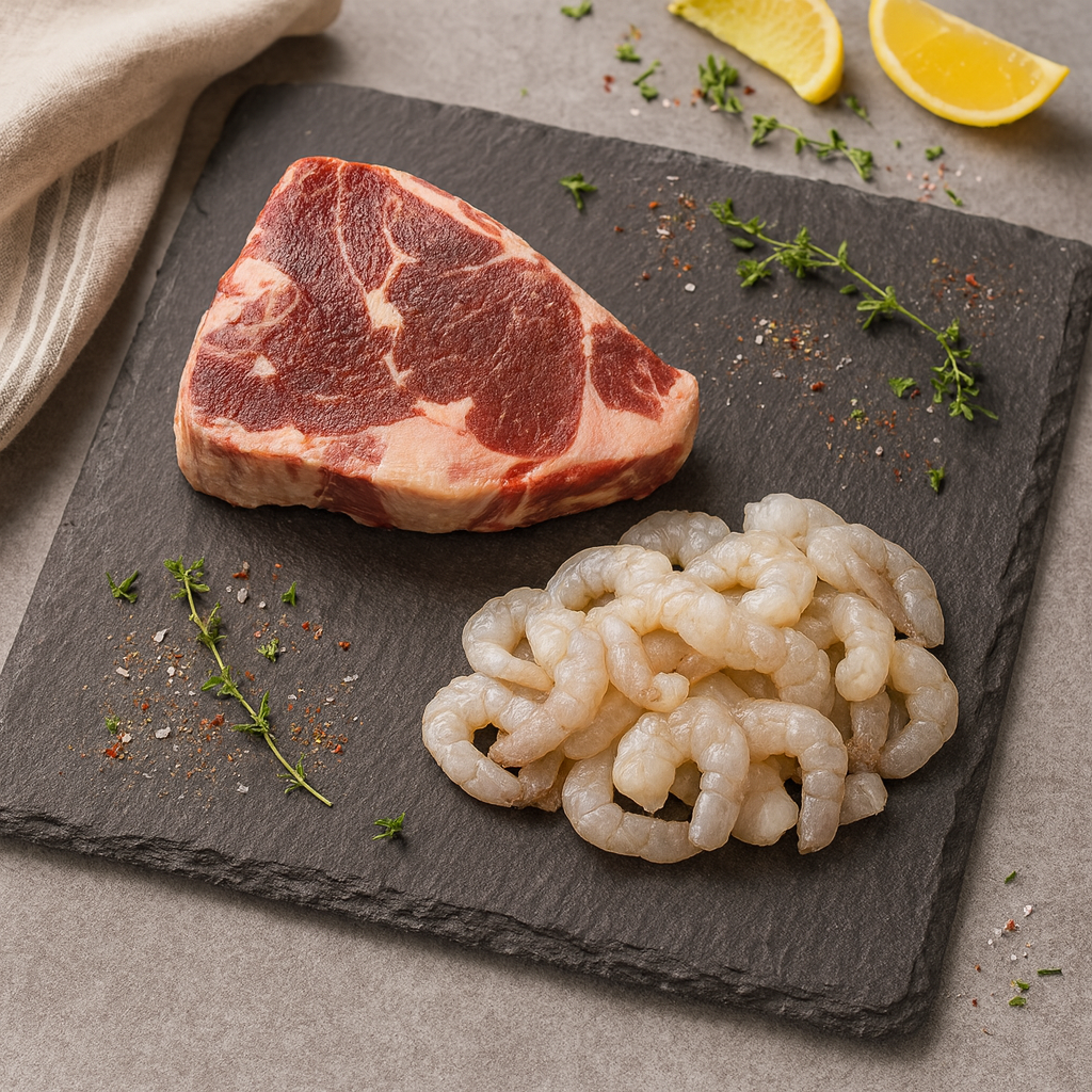 Premium 1" Giant Ribeye Steak 500g + Peeled Shrimp 500g (Save P30)